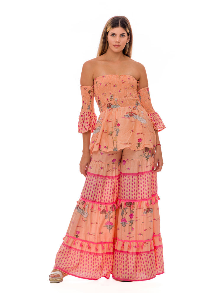 1119- B  boho pant and top set