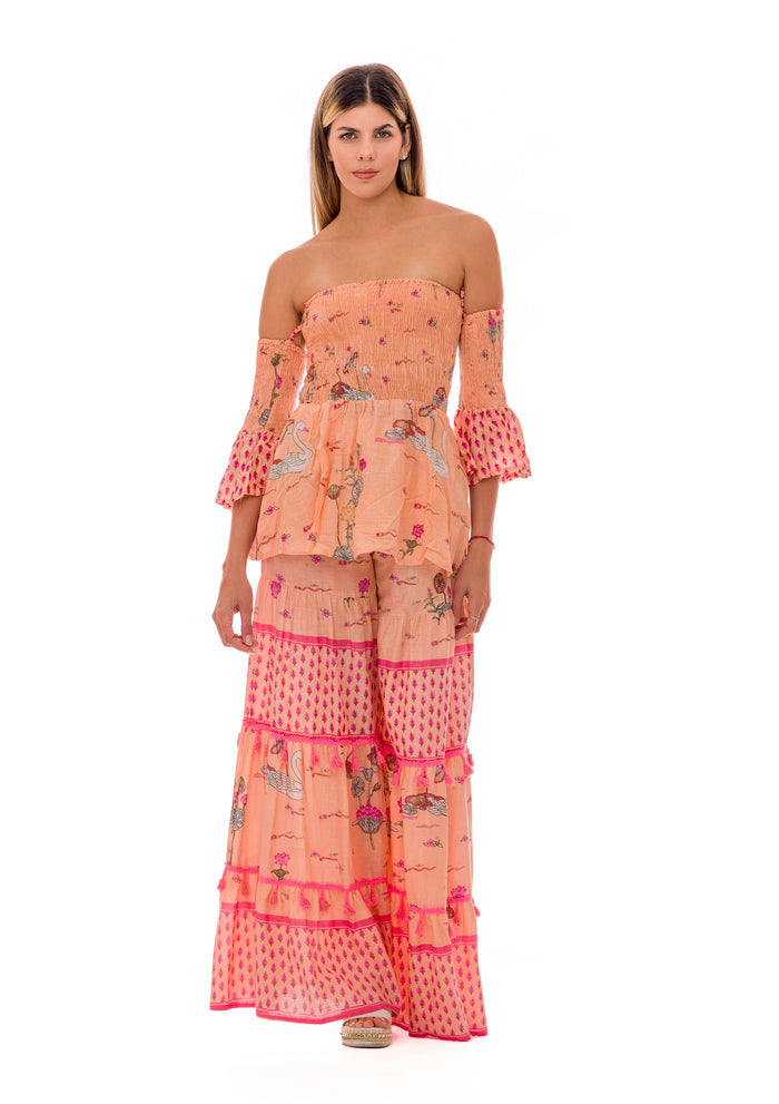 1119- B  boho pant and top set