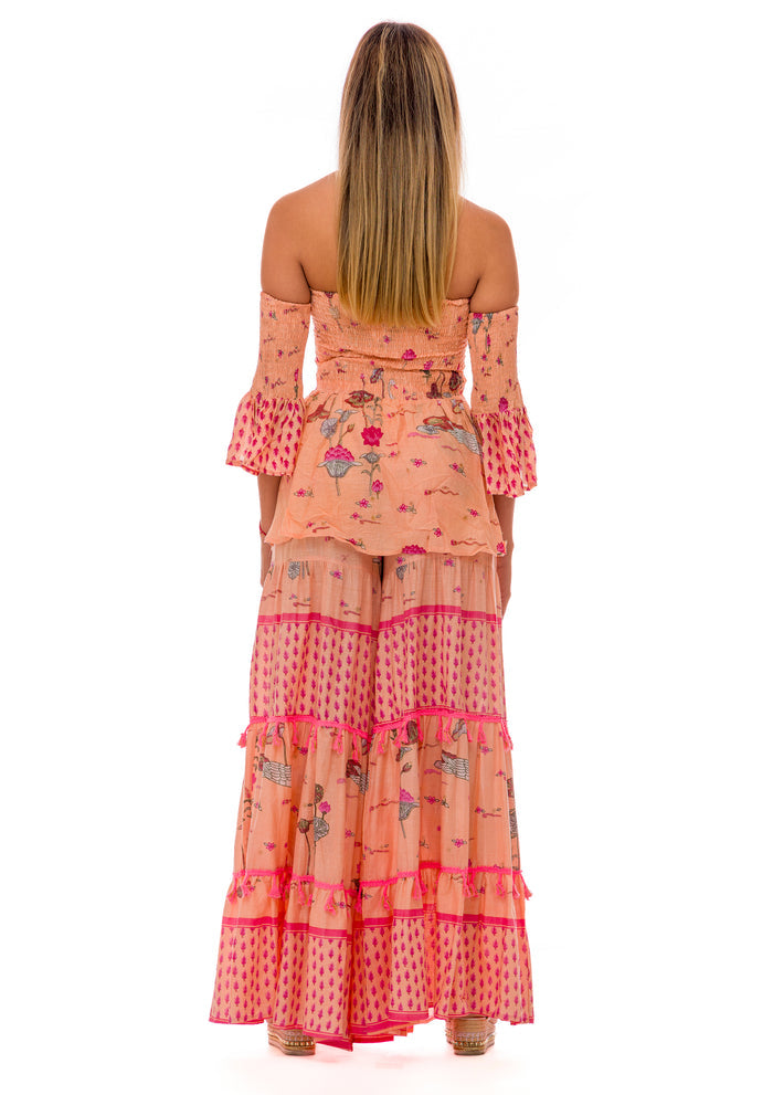 1119- B  boho pant and top set