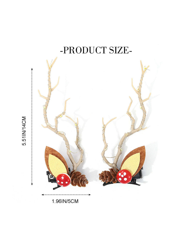 2-Pack LED Reindeer Antler Hair Clips