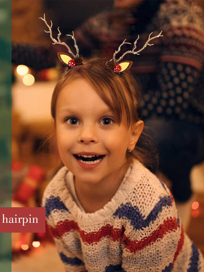 2-Pack LED Reindeer Antler Hair Clips