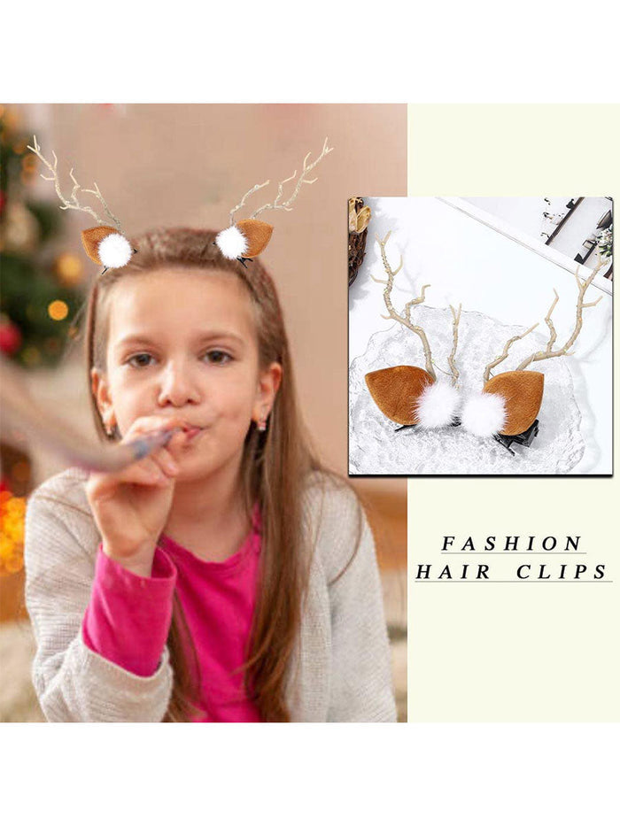 2-Pack LED Reindeer Antler Hair Clips