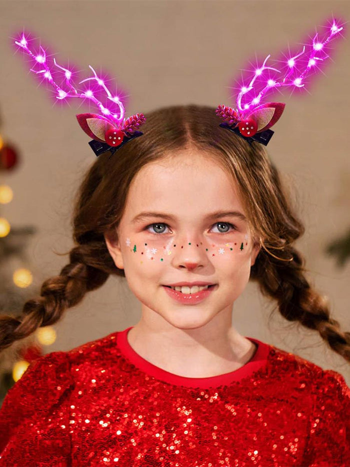 2-Pack LED Reindeer Antler Hair Clips