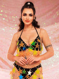 2 Piece Sparkle Set - Star Top + Metal Star Skirt