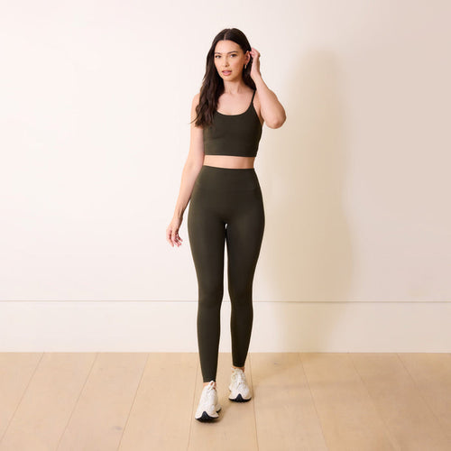 24/7 Revitalise High Waisted Leggings - Deep Olive