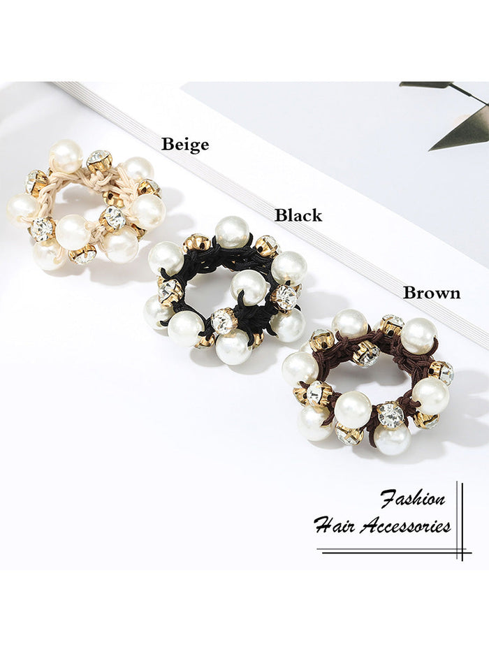3-Pack Pearl Crystal Hair Ties