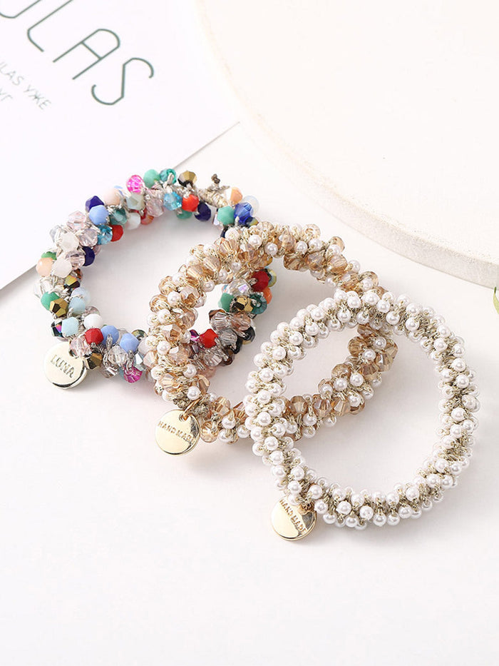 3-Pack Pearl Elastic Hair Bands