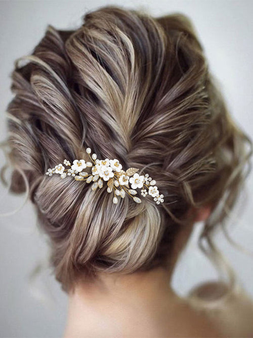 3-Pack Pearl Rhinestone Alloy Flower Hairpins