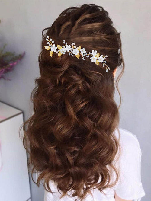 3-Pack Rhinestone Flower Wedding Hairpins