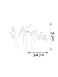 3-Pack Rhinestone Flower Wedding Hairpins
