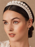 3-Pack White Pearl Headbands