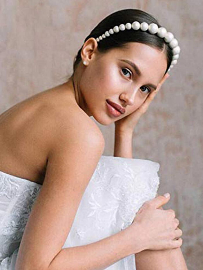 3-Pack White Pearl Headbands