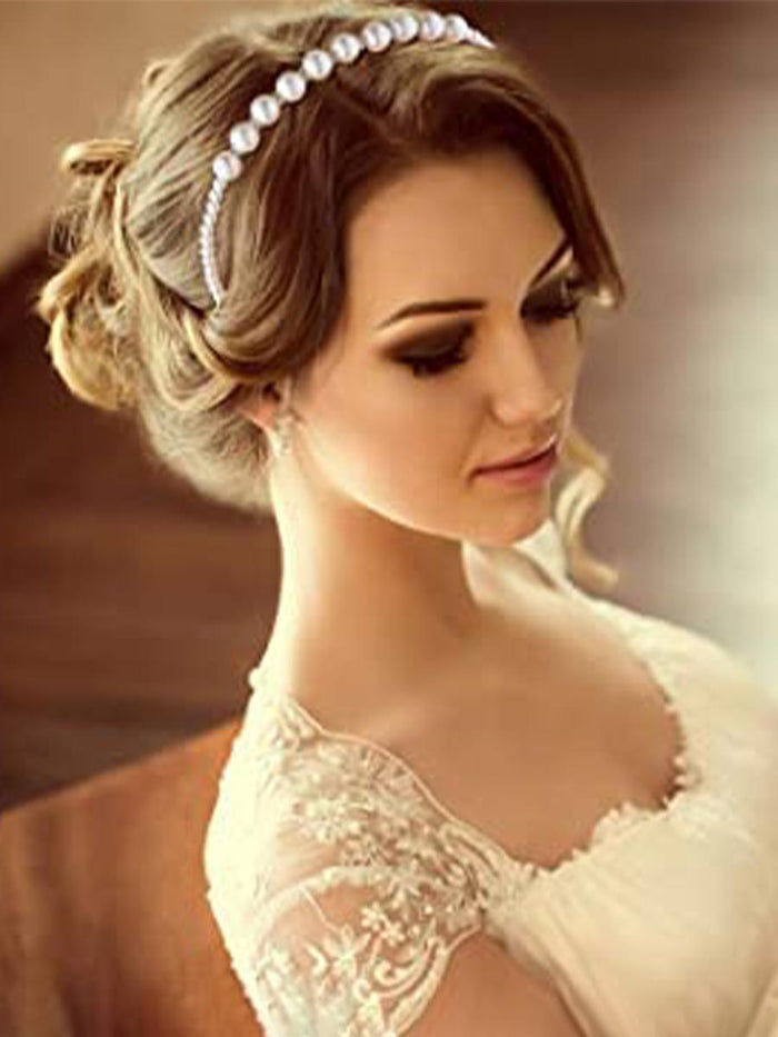 3-Pack White Pearl Headbands