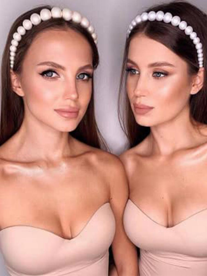 3-Pack White Pearl Headbands