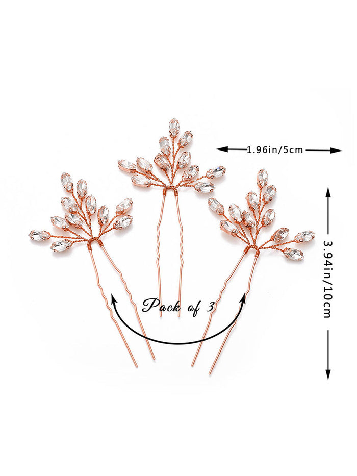 3-Piece Crystal Wedding Hairpin