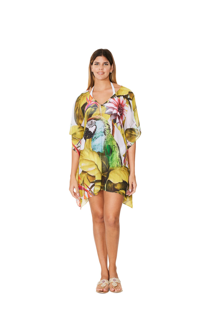 376 Parrot Print Short kaftan
