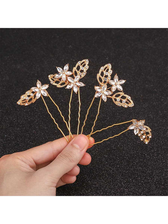 4-Piece Crystal Hairpin Set