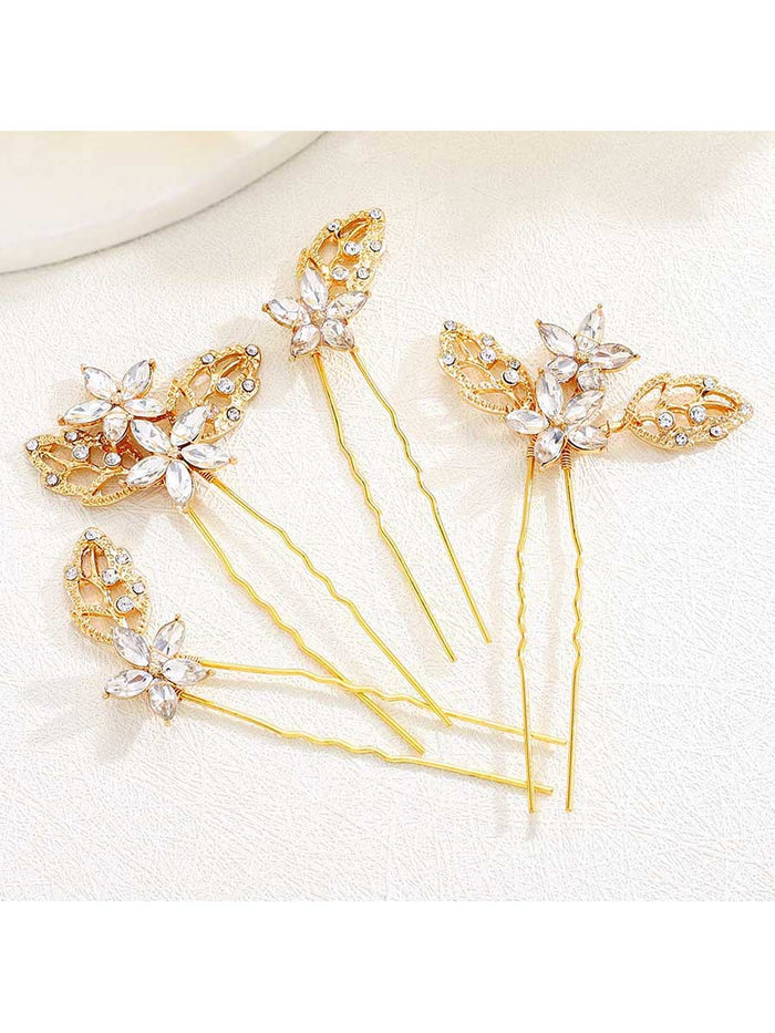 4-Piece Crystal Hairpin Set