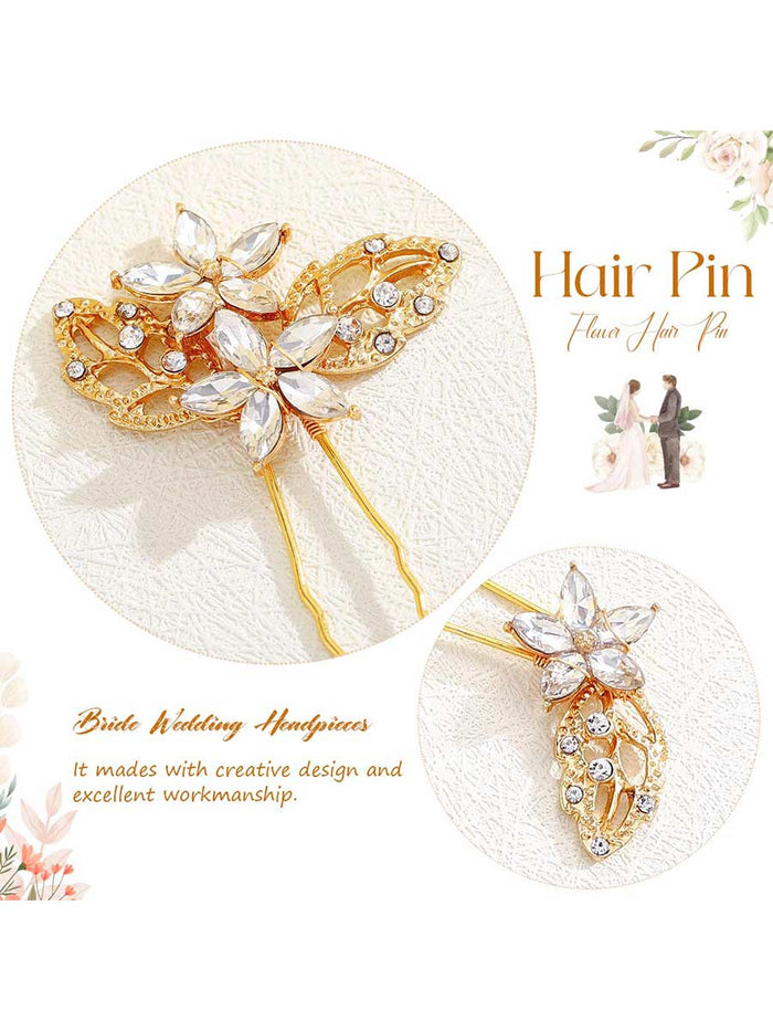 4-Piece Crystal Hairpin Set