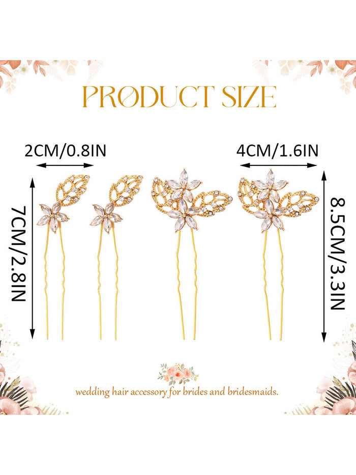 4-Piece Crystal Hairpin Set