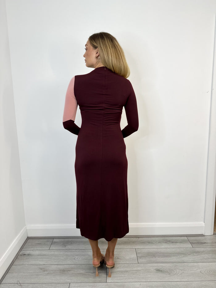 Ninetta Dress (Burgundy/Pink)