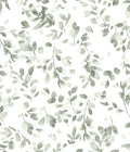 Abstract Leaves Green Off White - Family Fabrics B.V.