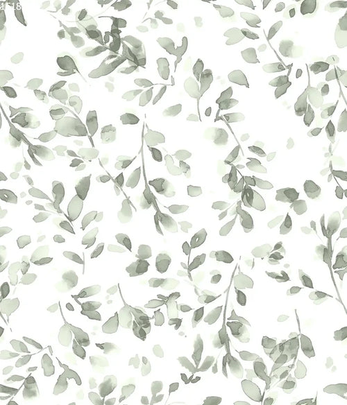 Abstract Leaves Green Off White - Family Fabrics B.V.