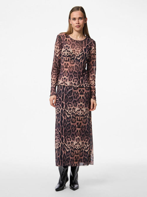 Ada High Waist Ankle Skirt (Black Leo)