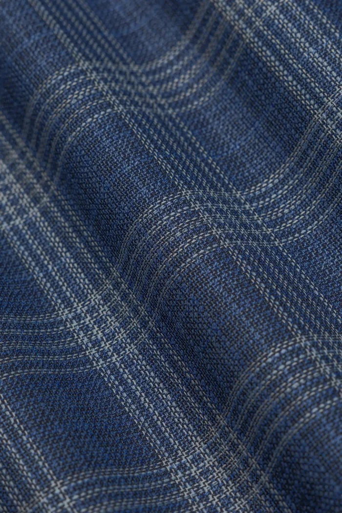 Admiral Navy Checked Waverly Jacket - SARTORO