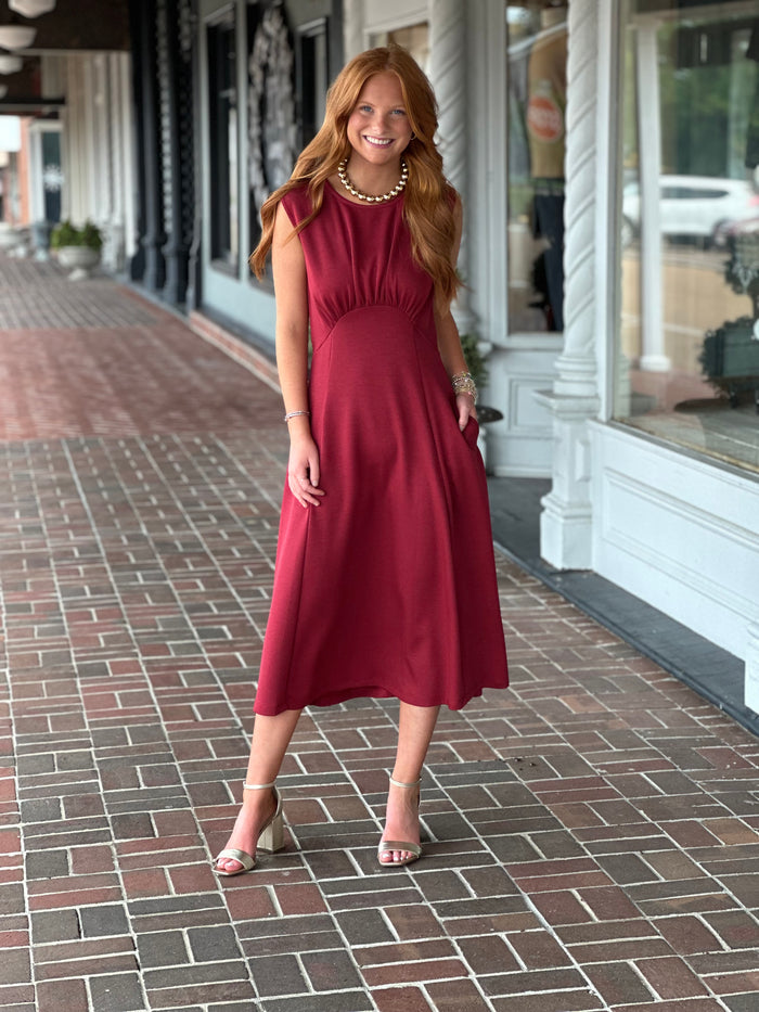 After Some Time Wine Maxi Dress