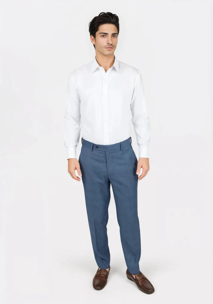 Air Force Blue Prince of Wales Pants - SARTORO