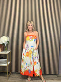Alma Midi Summer Dress (Orange)