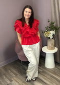 Amara Ruffled Top (Red)