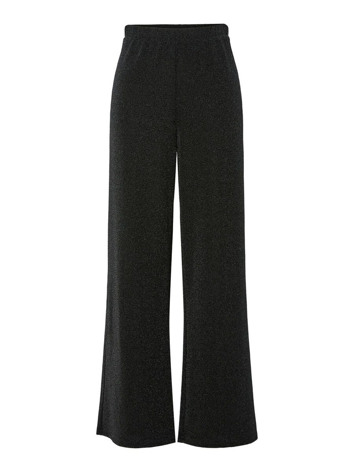 Ana Glitter Wide Leg Pants (Black/Black Lure)