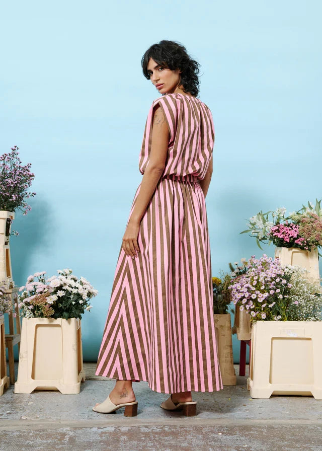 Ani Sleeveless Top (Pink/Brown)