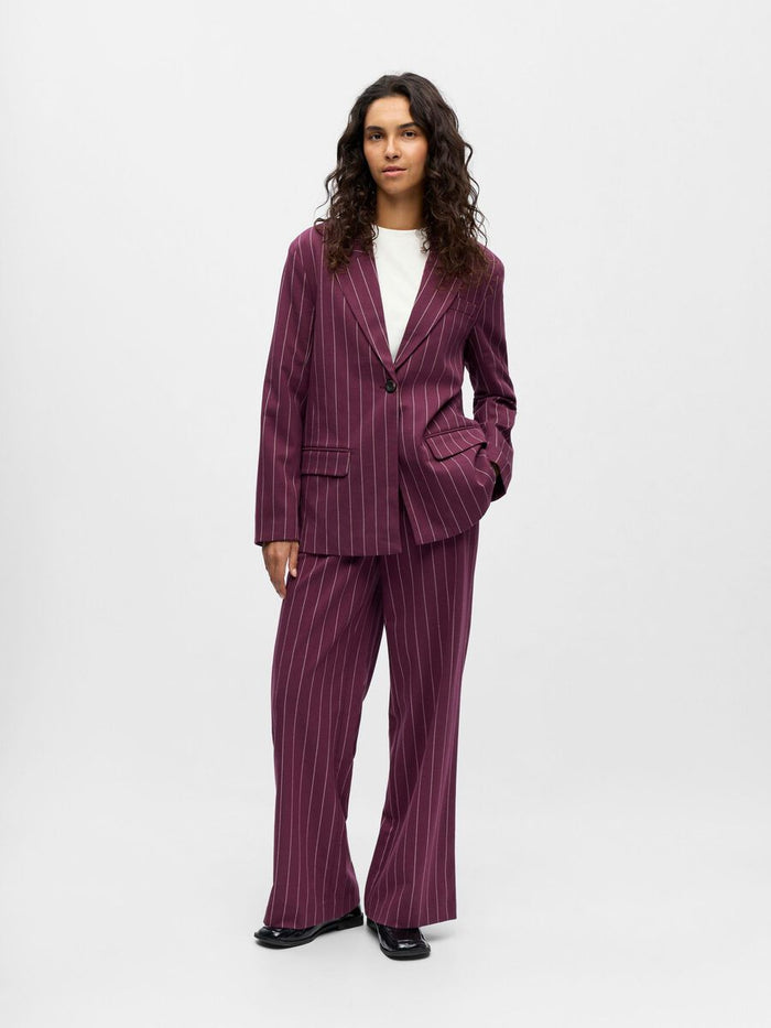 Anika Pinstripe Blazer (Mauve Wine/Pink Lady)