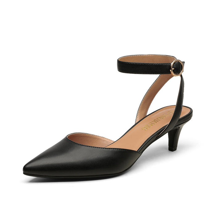 Ankle Strap Low Heel Pumps