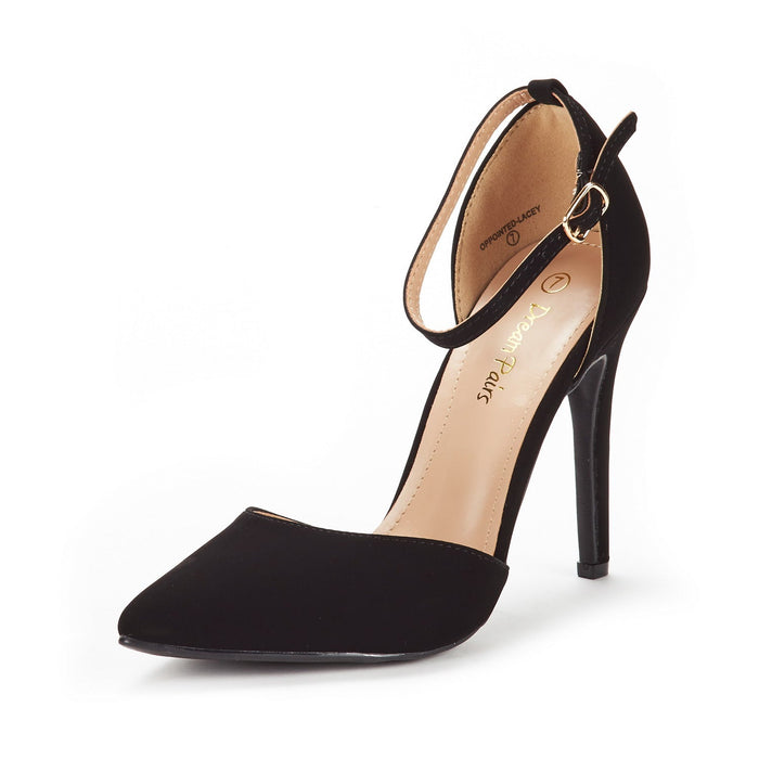 Ankle Strap Pointed Toe Stiletto Heels Pumps