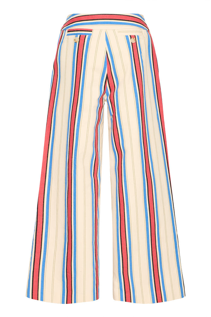 Anna Wide Leg Trousers (Blue/Red)