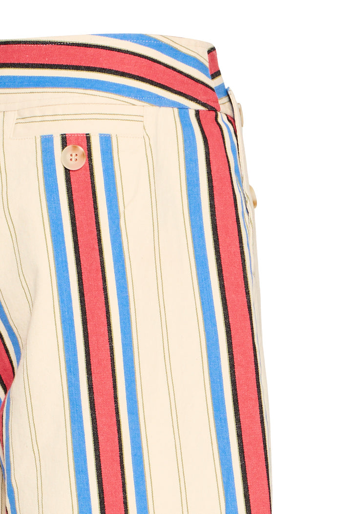 Anna Wide Leg Trousers (Blue/Red)