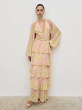Anya Ruffle Maxi Dress (Pastel Floral)