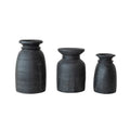 Approximately 7" Round x 10"H Found Wood Container, Black (Each One Will Vary)
