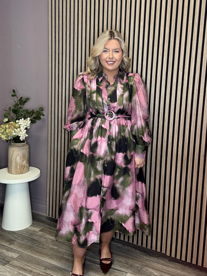 Aro Shirt Dress (Almond Blossom/Rinaro Print)