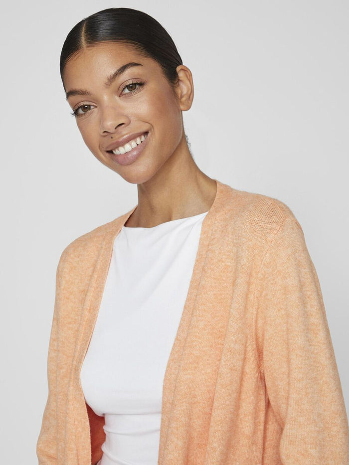 Ashley Open Knit Cardigan (Shell Coral/Light Melange)
