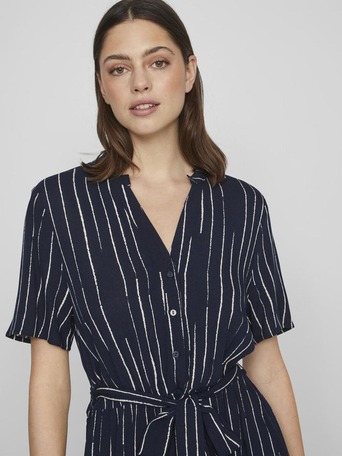 Ashly Short Sleeve Midi Dress (Navy/Gia)