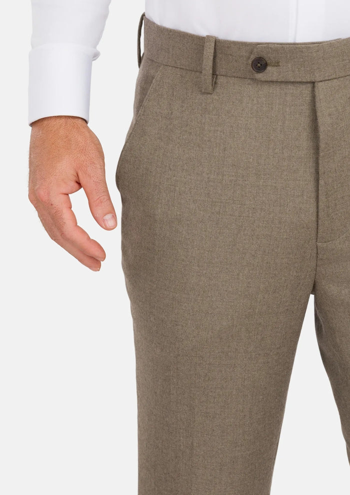 Astoria Brown Flannel Pants - SARTORO