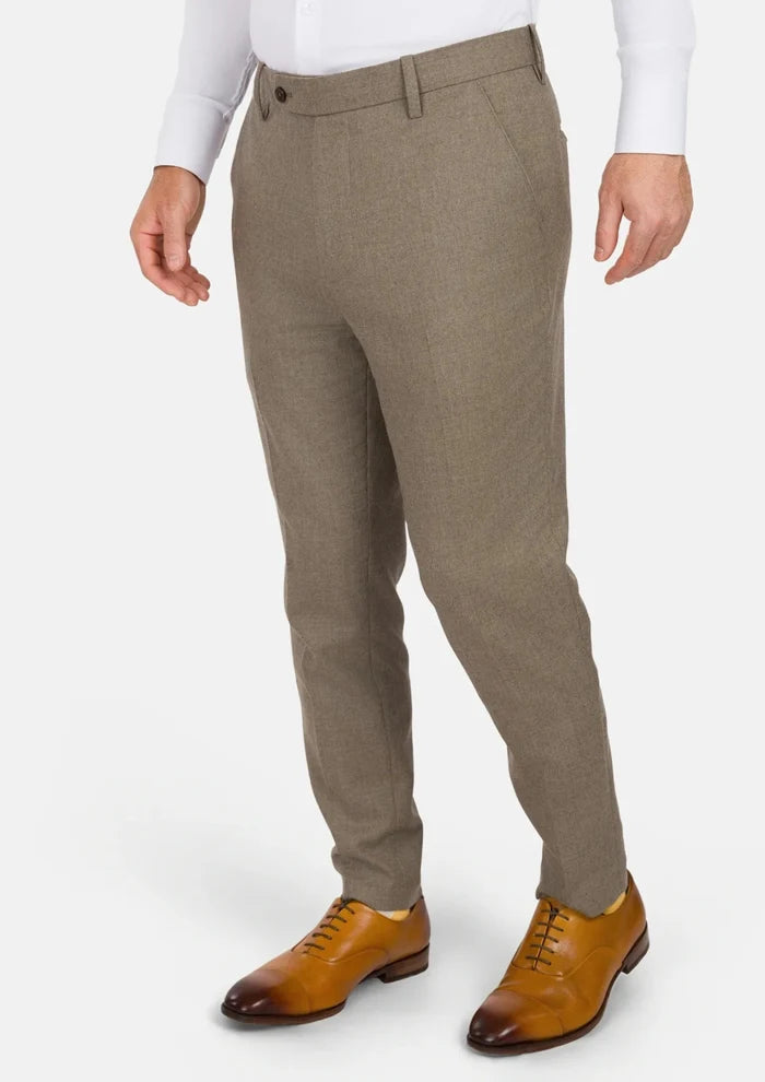 Astoria Brown Flannel Pants - SARTORO