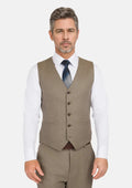 Astoria Brown Flannel Vest - SARTORO