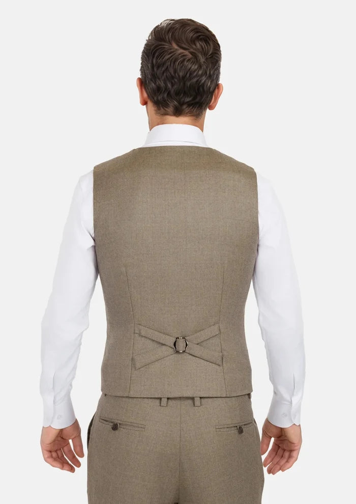 Astoria Brown Flannel Vest - SARTORO