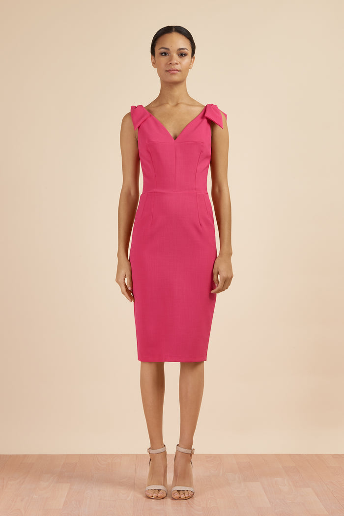Ava Pencil Dress (Hot Pink)